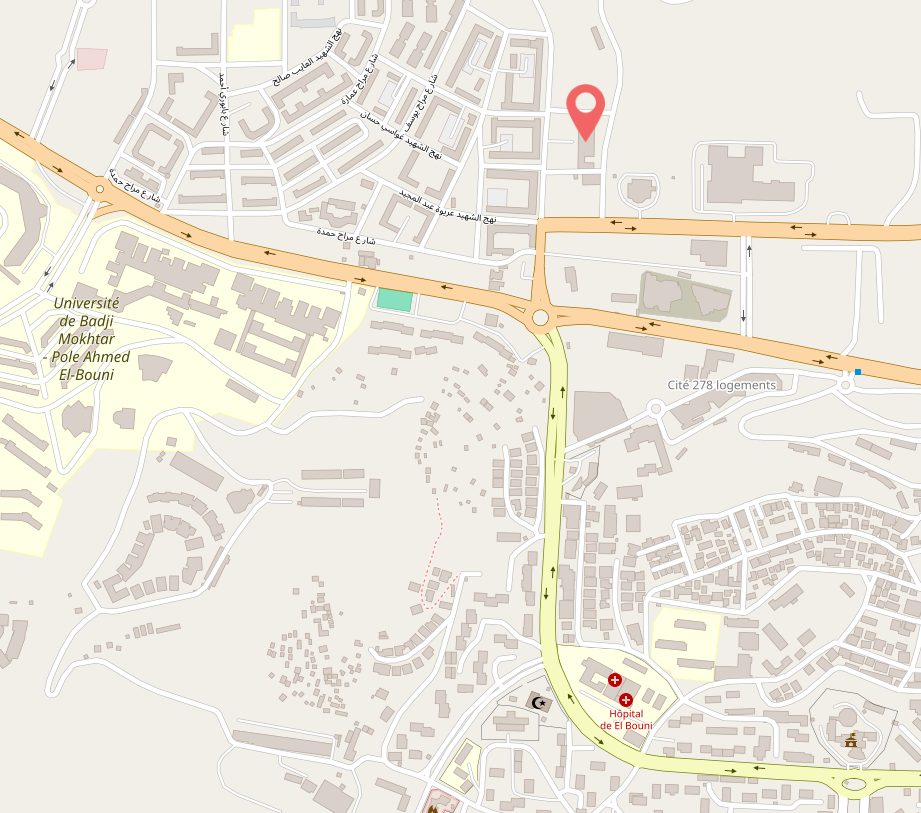 Plan de situation du siège de HEDGE, Centre d'Innovation d'Annaba, El Bouni